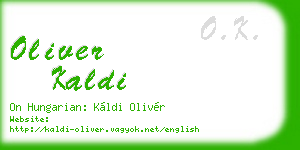 oliver kaldi business card