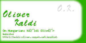 oliver kaldi business card